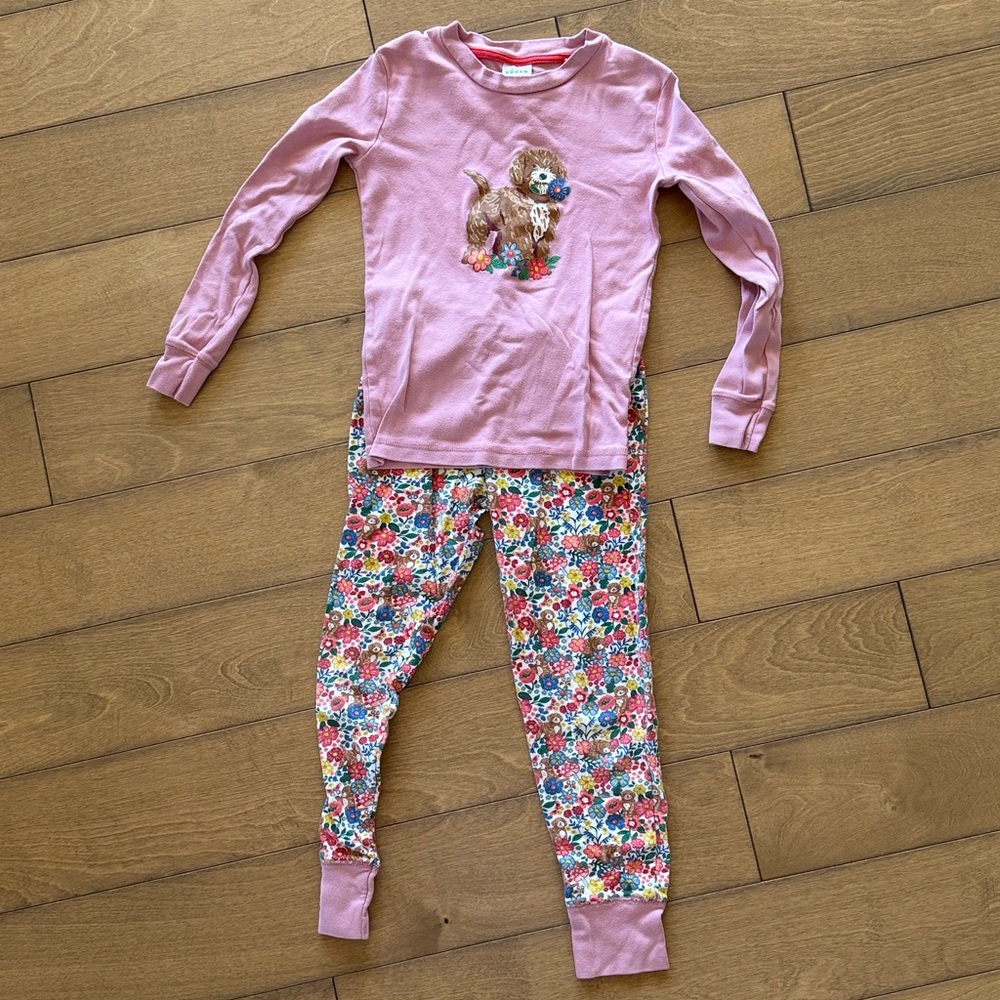 Mini Boden Pink Floral Kids Pajama Set
